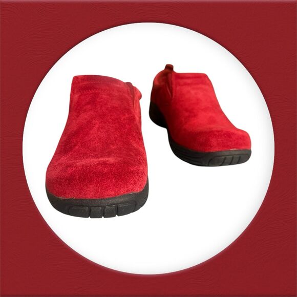 Vintage-Inspired Route 66 Red Suede Slip-On Shoes Retro Comfort Casuals sz 8 - Picture 3 of 9